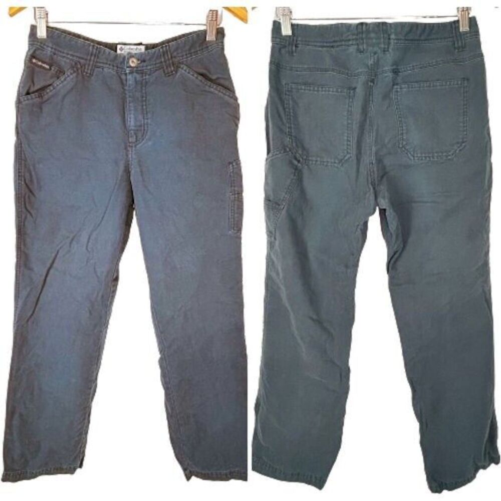 Columbia Carpenter Pants Womens 8P 8 Petite Dark Blue/Gray Canvas Gorpcore